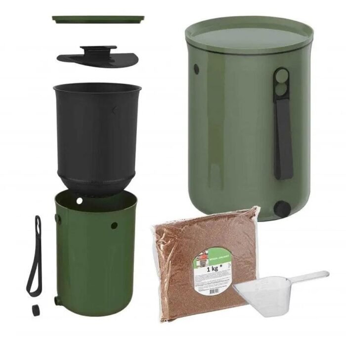 Компостер Bokashi Organko 2/9,6 л Olive Green + Биоген 1кг