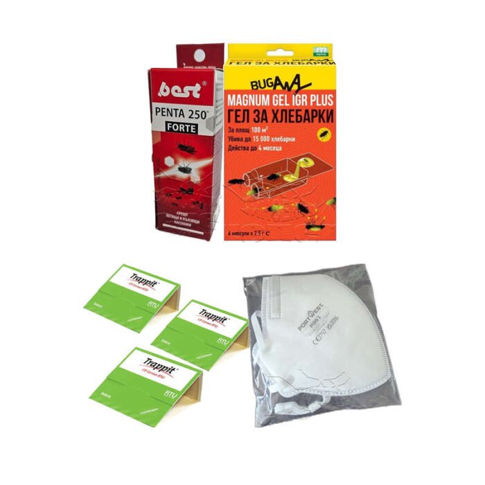 komplekt-protiv-hlebarki-kontsentrat-gel-maska-insect-expert Комплект против хлебарки с концентрат, гел, капани и маска FFP3 | Инсект Експерт